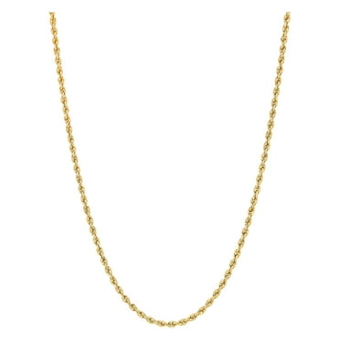 Brilliance Fine Jewelry 10K Yellow Gold 1.80MM - 1.85MM Hollow Rope Necklace, 20"