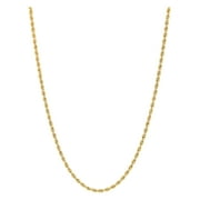 Brilliance Fine Jewelry 10K Yellow Gold 1.80MM - 1.85MM Hollow Rope Necklace, 20"