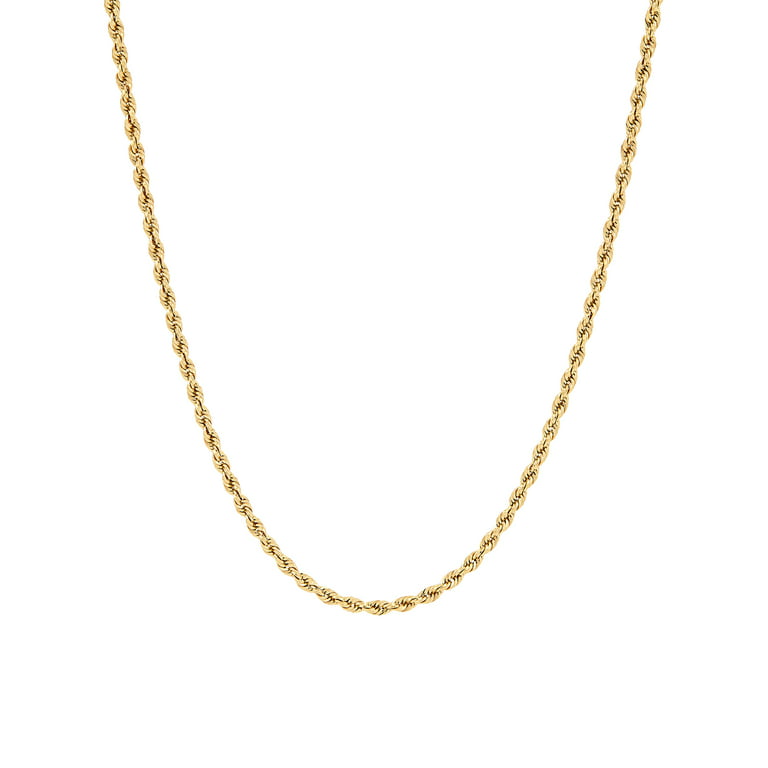 Brilliance Fine Jewelry 10K Yellow Gold 2.00MM - 2.10MM Hollow Rope Chain,  20