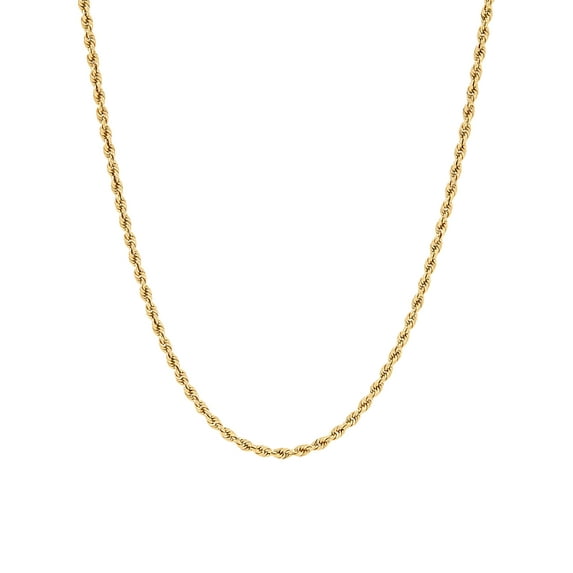Brilliance Fine Jewelry 10K Yellow Gold 2.00MM - 2.10MM Hollow Rope Chain, 20"