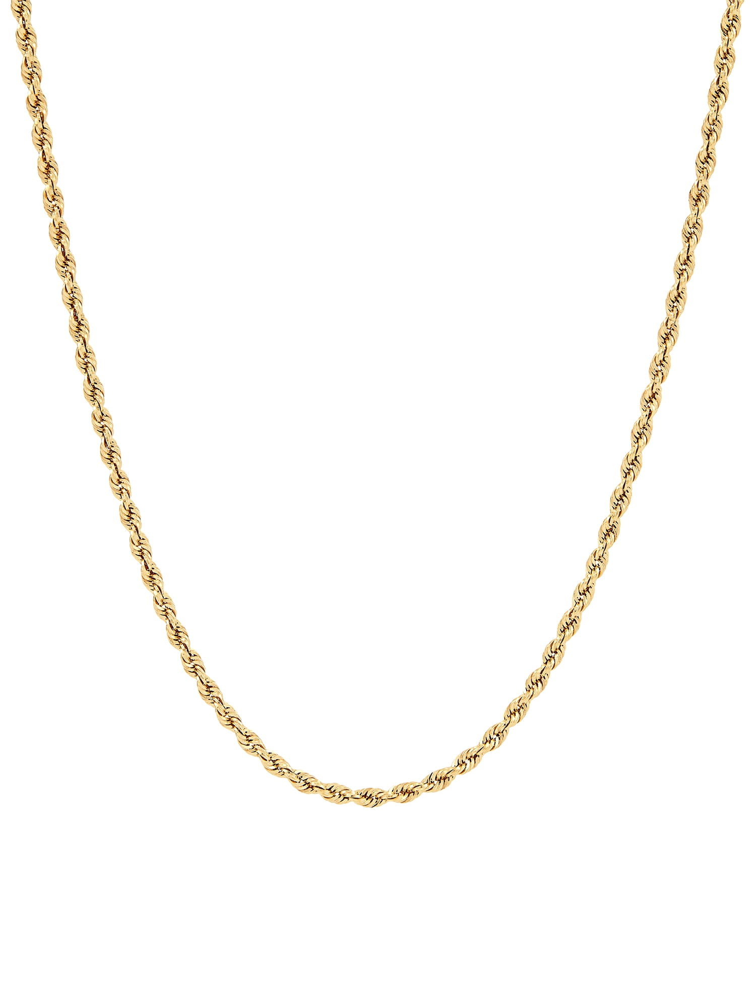 Brilliance Fine Jewelry 10K Yellow Gold 2.00MM - 2.10MM Hollow Rope Chain, 30"