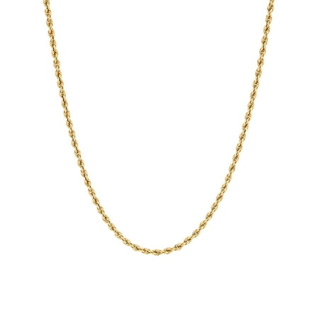 Brilliance Fine Jewelry 10K Yellow Gold 2.00MM - 2.10MM Hollow Rope Chain, 30"