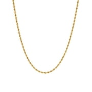 Brilliance Fine Jewelry 10K Yellow Gold 2.00MM - 2.10MM Hollow Rope Necklace, 18