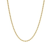 Brilliance Fine Jewelry 10K Yellow Gold 2.00MM - 2.10MM Hollow Rope Necklace, 18"