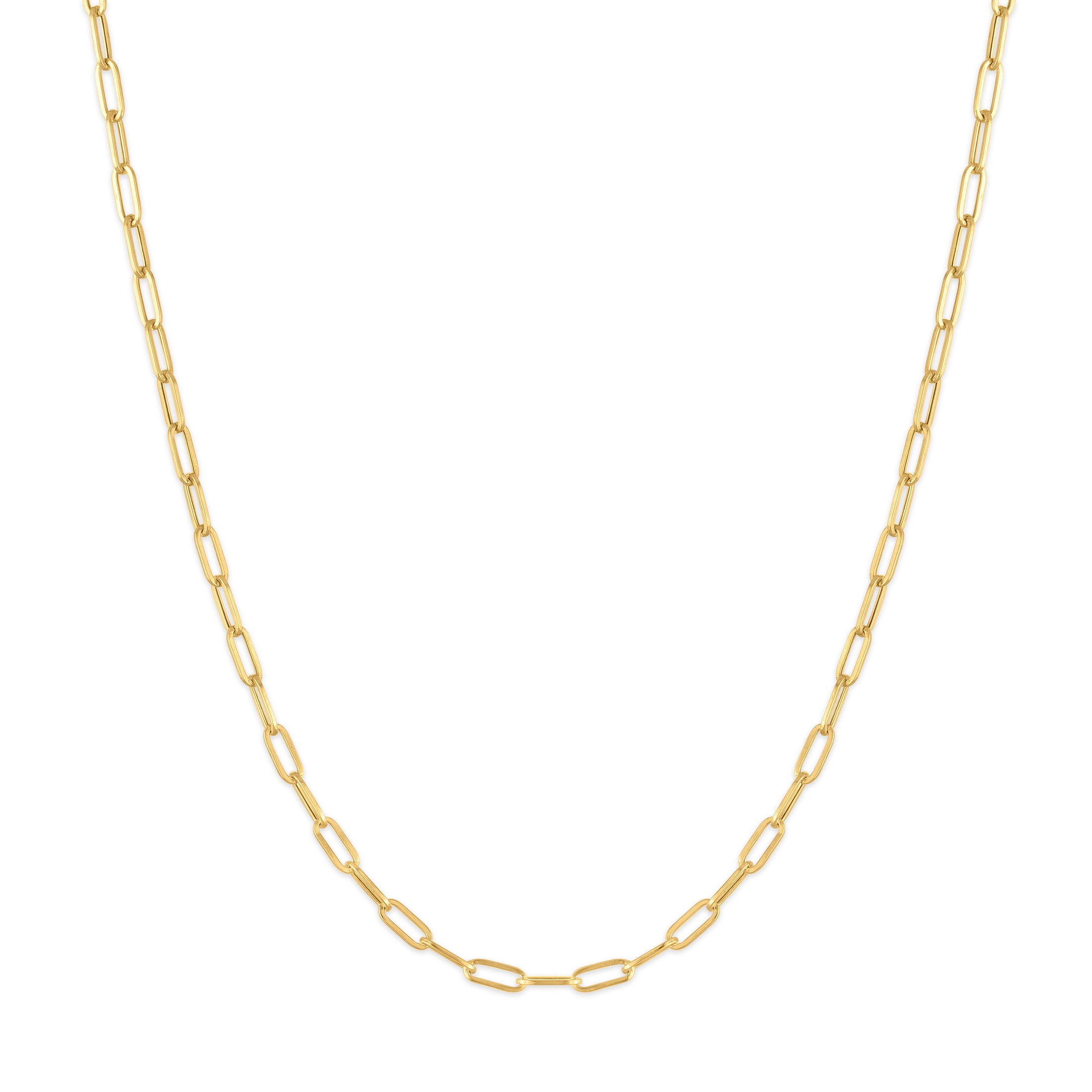 10K Yellow Gold 2.0MM Diamond Cut Baby Paperclip Chain 18"