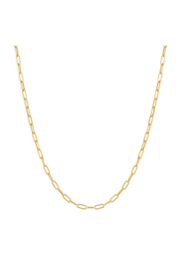 10K Yellow Gold 2.0MM Diamond Cut Baby Paperclip Chain 18"