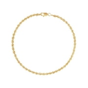 Brilliance Fine Jewelry 10K Yellow Gold 2.5mm Glitter Rope Bracelet,7.5
