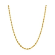 Brilliance Fine Jewelry 10K Yellow Gold 2.80MM - 2.90MM Hollow Rope Necklace, 18"