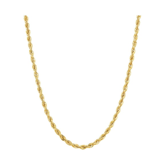 Brilliance Fine Jewelry 10K Yellow Gold 2.80MM - 2.90MM Hollow Rope Necklace, 18"