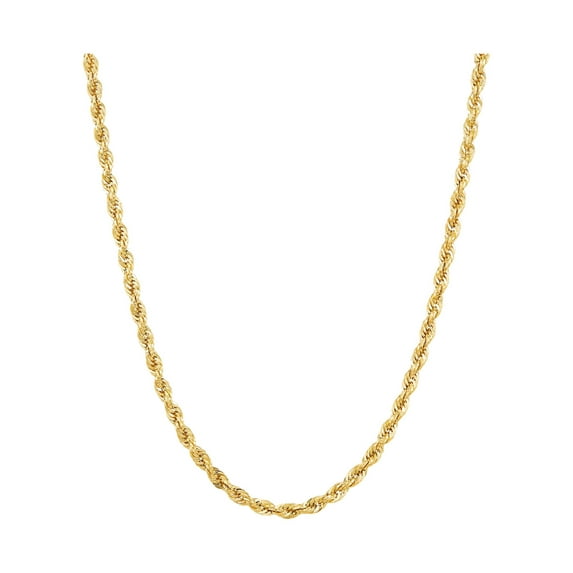 Brilliance Fine Jewelry 10K Yellow Gold 2.80MM - 2.90MM Hollow Rope Necklace, 24"