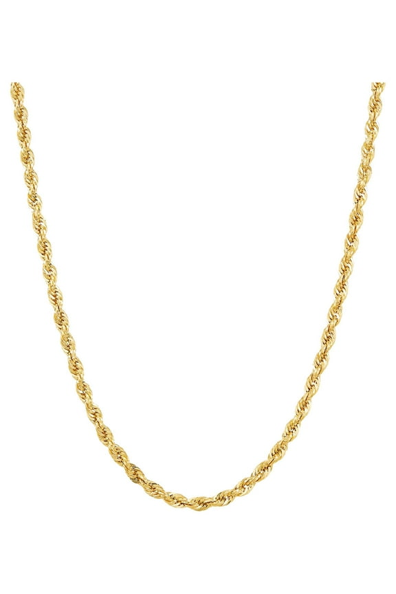 10K Yellow Gold 2.80MM - 2.90MM Hollow Rope Necklace, 24"