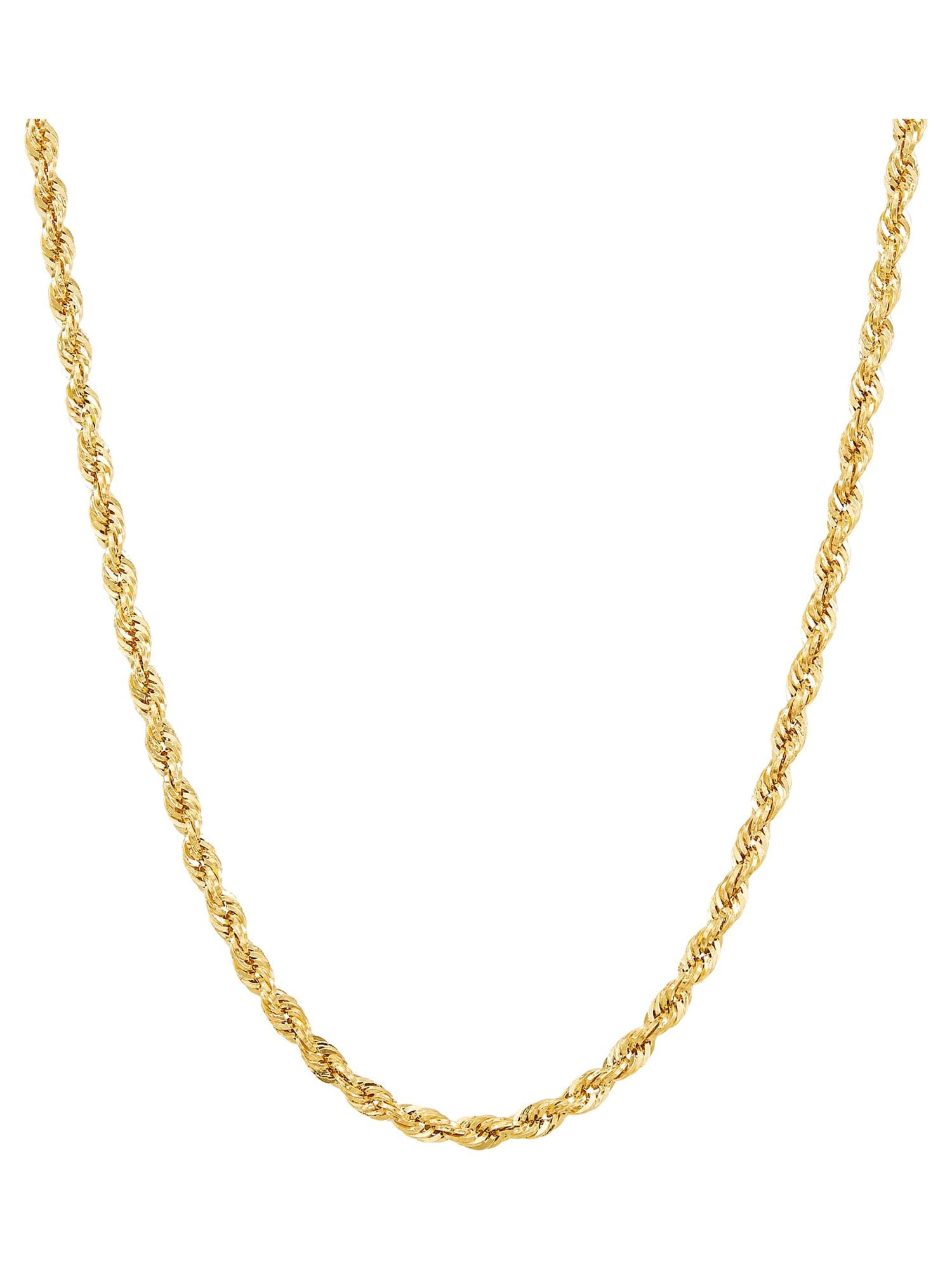 Brilliance Fine Jewelry 10K Yellow Gold 2.80MM - 2.90MM Hollow Rope Necklace, 30"