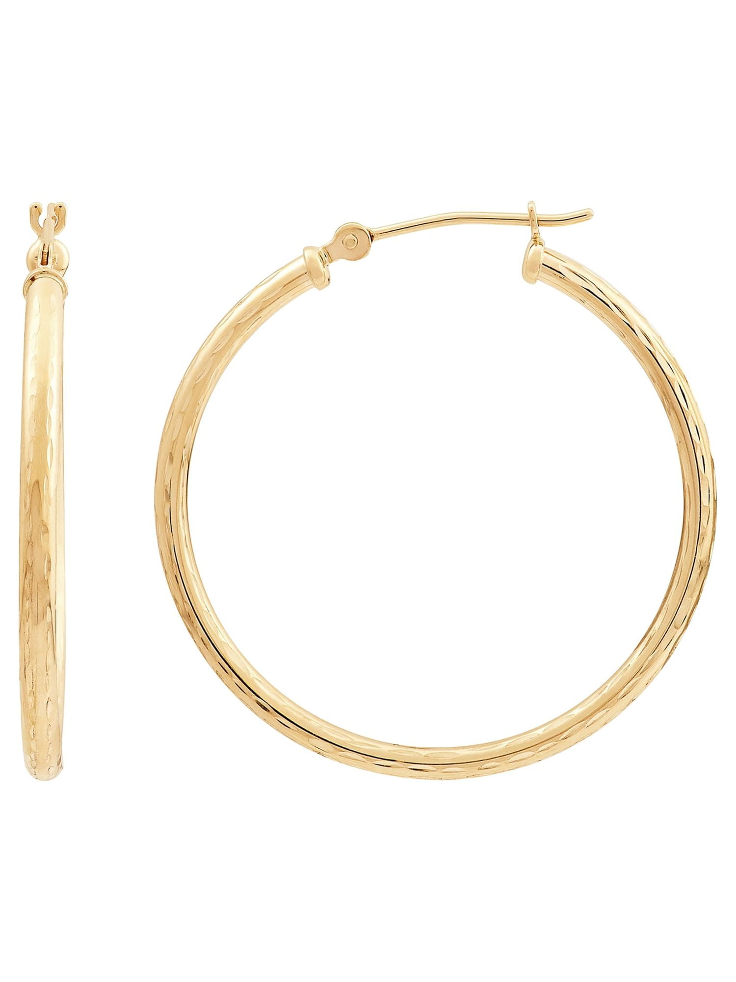 Brilliance Fine Jewelry 10K Yellow Gold 2MM X 30MM Round Hollow Hoop Earrings