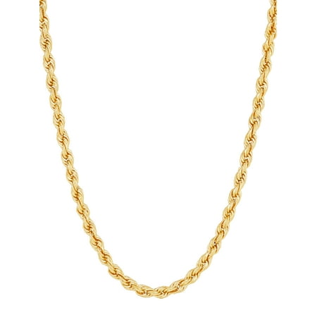 Brilliance Fine Jewelry 10K Yellow Gold 3.20MM - 3.40MM Hollow Rope Necklace,18"