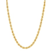 Brilliance Fine Jewelry 10K Yellow Gold 3.20MM - 3.40MM Hollow Rope Necklace, 20"