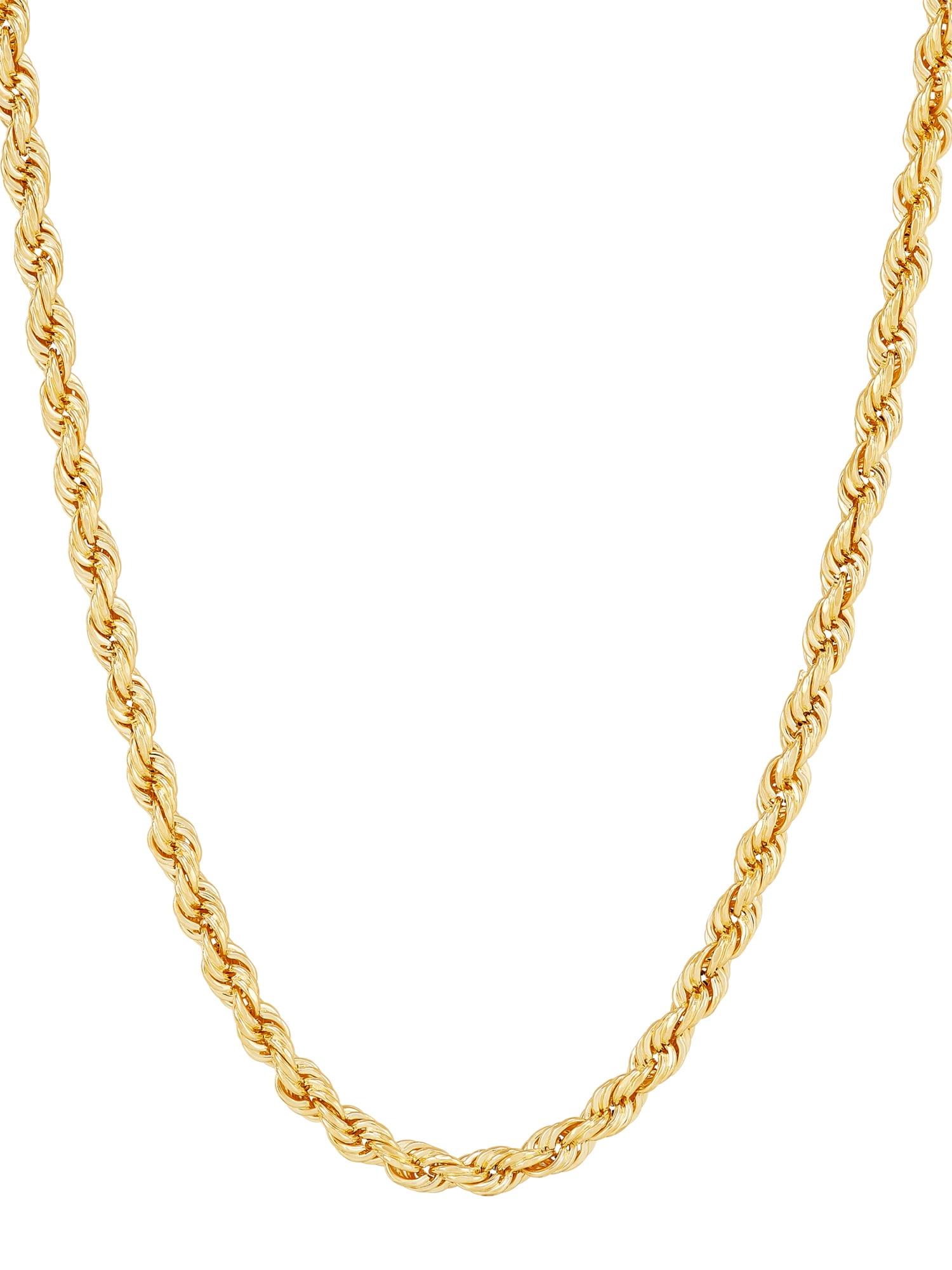 Brilliance Fine Jewelry 10K Yellow Gold 3.20MM - 3.40MM Hollow Rope Necklace, 24"