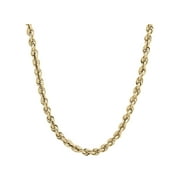 Brilliance Fine Jewelry 10K Yellow Gold 3.40MM-3.45MM Hollow Rope Necklace, 20