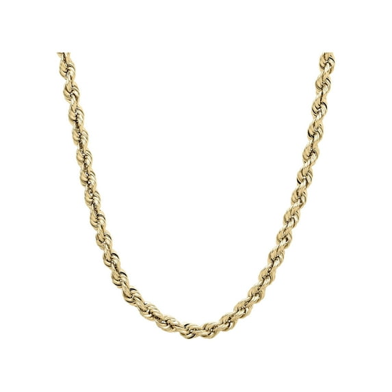 Brilliance Fine Jewelry 10K Yellow Gold 3.40MM-3.45MM Hollow Rope Necklace, 20"