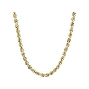 Brilliance Fine Jewelry 10K Yellow Gold 3.40MM-3.45MM Hollow Rope Necklace, 22"
