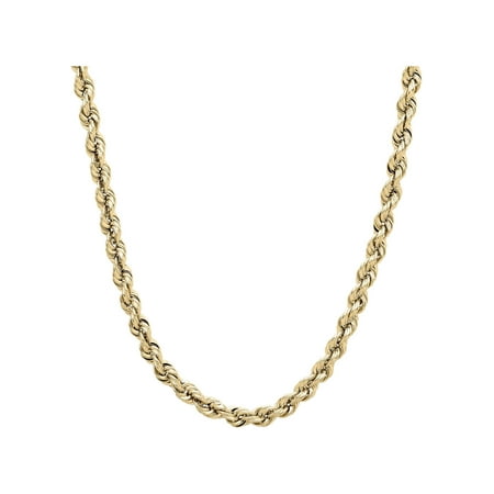 Brilliance Fine Jewelry 10K Yellow Gold 3.40MM-3.45MM Hollow Rope Necklace, 24"