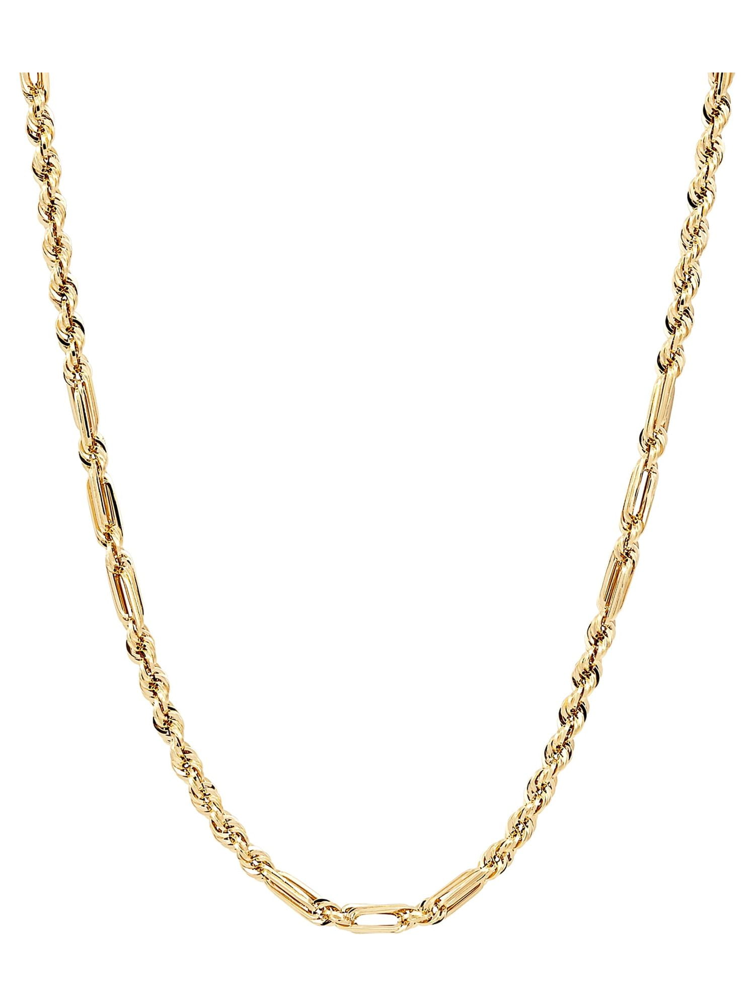 Brilliance Fine Jewelry 10K Yellow Gold 4.00MM Milano Hollow Rope Necklace, 18"