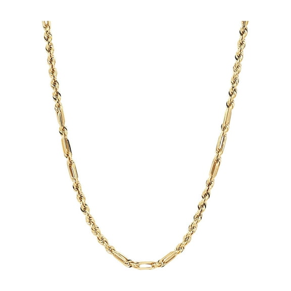Brilliance Fine Jewelry 10K Yellow Gold 4.00MM Milano Hollow Rope Necklace, 20"