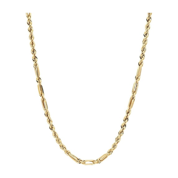 Brilliance Fine Jewelry 10K Yellow Gold 4.00MM Milano Hollow Rope Necklace, 20"
