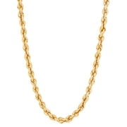 Brilliance Fine Jewelry 10K Yellow Gold 4.85MM-4.90MM Hollow Rope Necklace, 22"