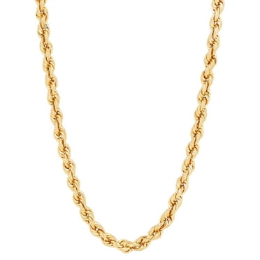 Brilliance Fine Jewelry 10K Yellow Gold 4.85MM-4.90MM Hollow Rope Necklace, 22"