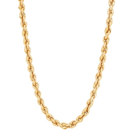 Brilliance Fine Jewelry 10K Yellow Gold 4.85MM-4.90MM Hollow Rope Necklace, 22"