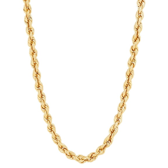 Brilliance Fine Jewelry 10K Yellow Gold 4.85MM-4.90MM Hollow Rope Necklace, 22"