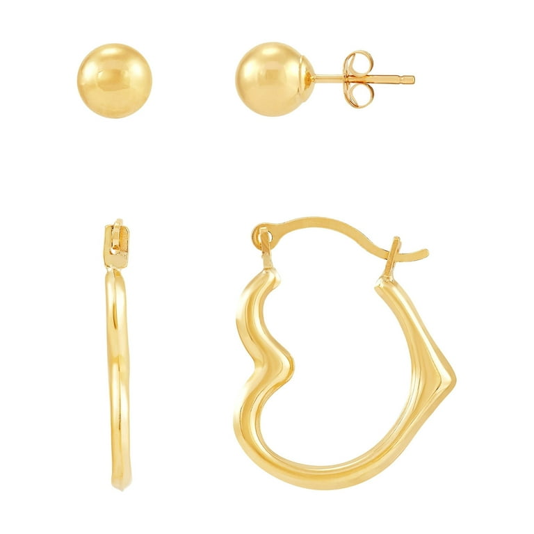 10k Yellow Gold 26mm Heart Hinged Hoop Earrings 10k Yellow Gold 26mm Heart Hinged Hoop Earrings
