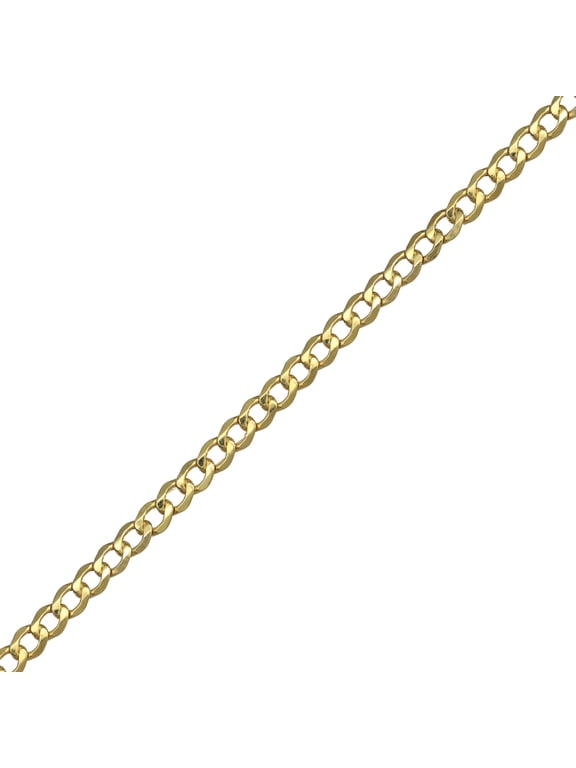 10K Yellow Gold Curb Cuban Chain Necklace, 20"