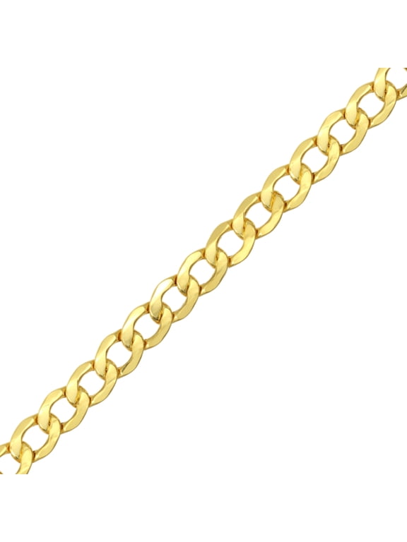 10K Yellow Gold Curb Cuban Chain Necklace, 22"