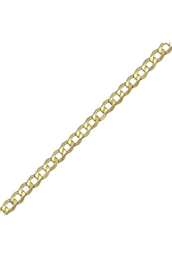 10K Yellow Gold Curb Cuban Chain Necklace, 22"