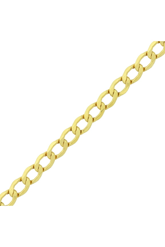 10K Yellow Gold Curb Cuban Chain Necklace, 24"