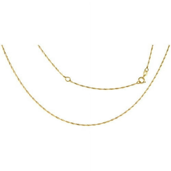 Brilliance Fine Jewelry 10K Yellow Gold DC Singapore Chain Adj Necklace, 18"-20"
