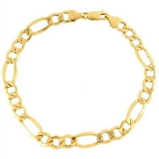 Brilliance Fine Jewelry 10K Yellow Gold Figaro Chain Bracelet, 8.5