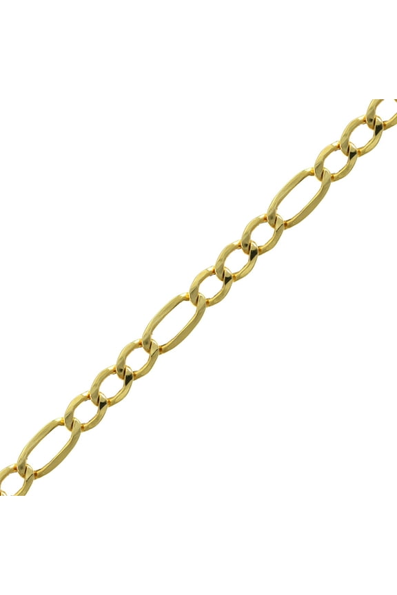 10K Yellow Gold Figaro Chain Necklace, 24"