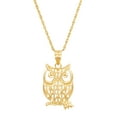 thumbnail image 1 of Brilliance Fine Jewelry 10K Yellow Gold Filigree Owl on Gold Filled Necklace,18", 1 of 5