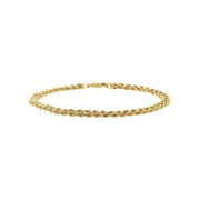 Brilliance Fine Jewelry 10K Yellow Gold Hollow Rope Bracelet,7.5