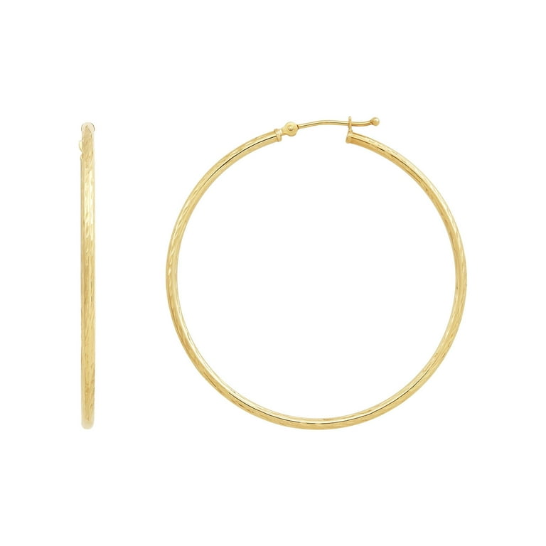 Brilliance Fine Jewelry 10K Yellow Gold Hollow Round Tube Hoop
