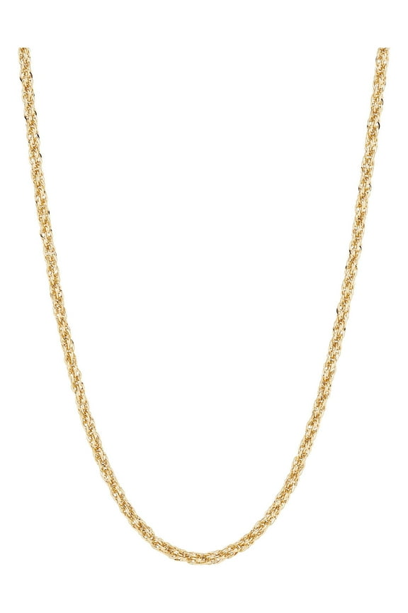 10K Yellow Gold Infinity 2.45MM Hollow Rope Necklace, 18"