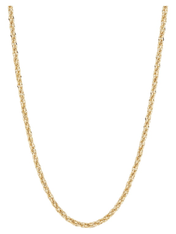 10K Yellow Gold Infinity 2.45MM Hollow Rope Necklace, 20"