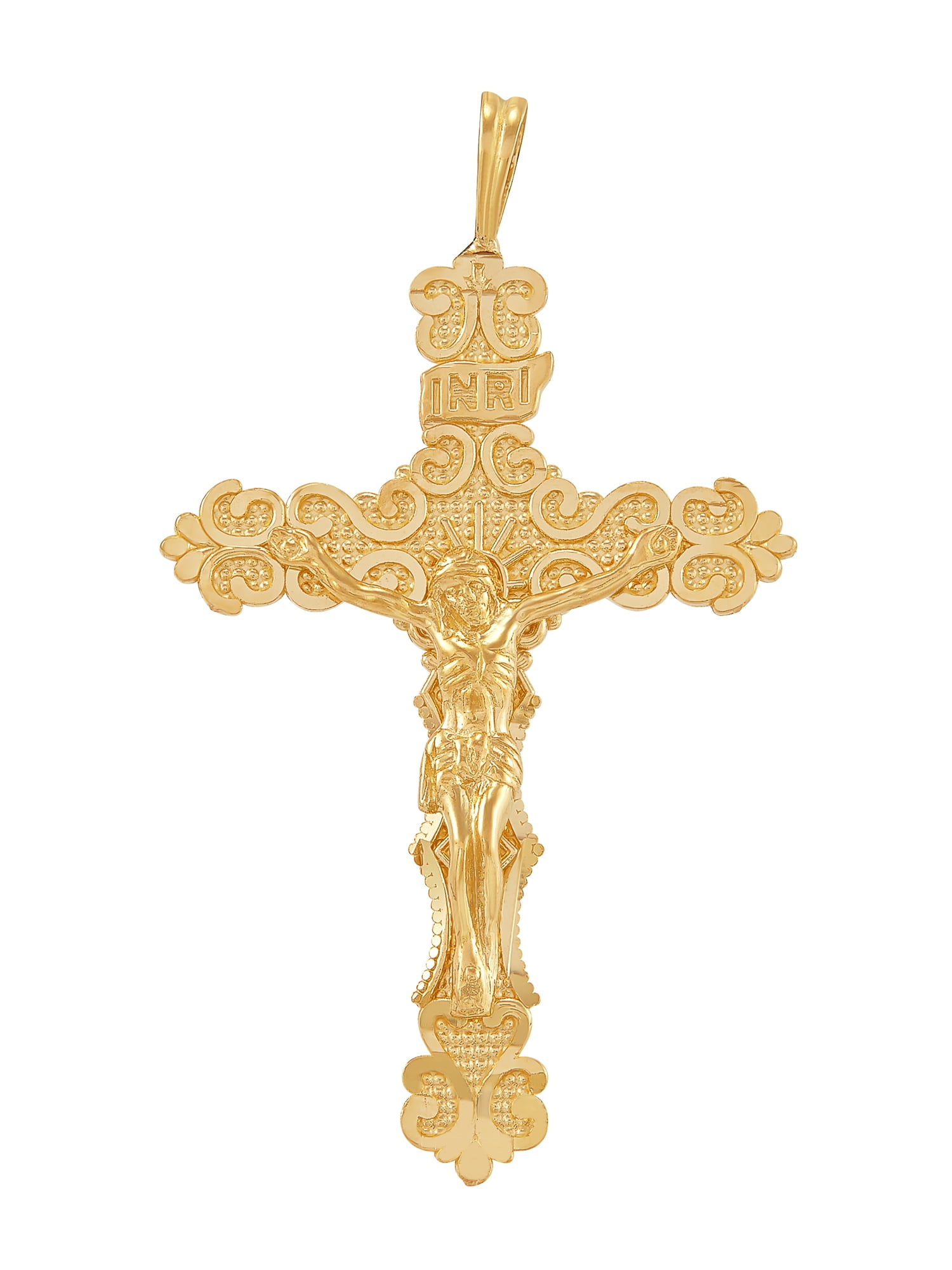 Brilliance Fine Jewelry 10K Yellow Gold Polished Crucifix Cross Charm