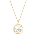 thumbnail image 1 of Brilliance Fine Jewelry 10K Yellow Gold Rhodium Love Hearts Circle on Gold Filled Necklace,18", 1 of 5