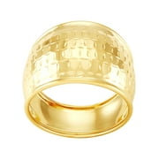 Brilliance Fine Jewelry 10K Yellow Gold Woven Design Dome Shape Ring, Size 7