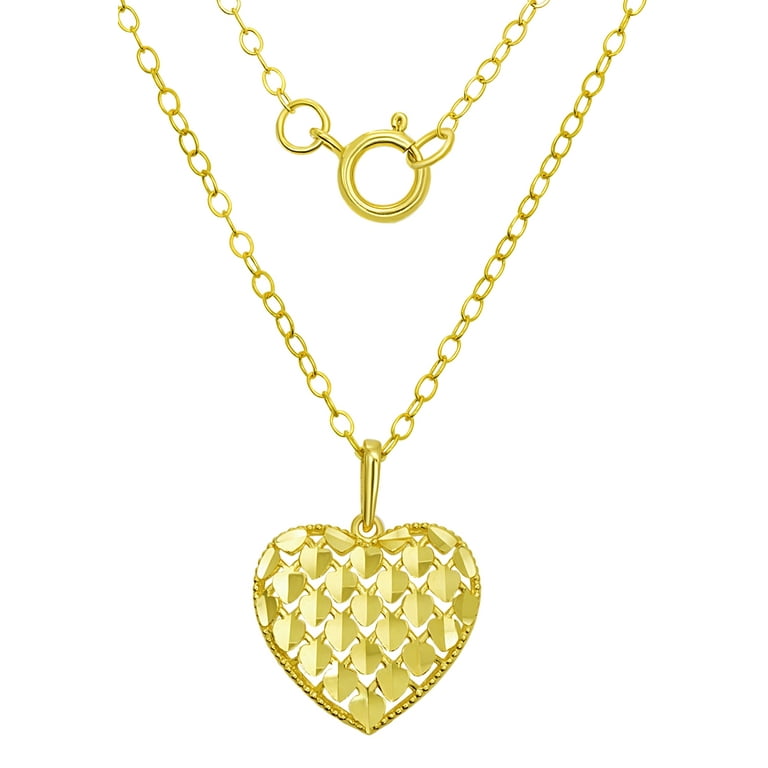 Brilliance Fine Jewelry 10KT Yellow Gold Heart Pendant with 18