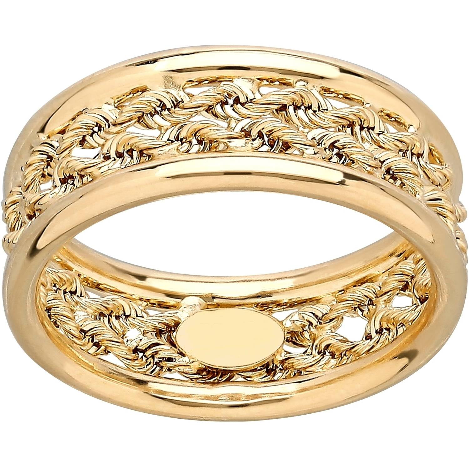 Brilliance Fine Jewelry 10kt Yellow Gold Rope Center Ring