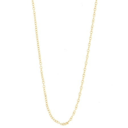Brilliance Fine Jewelry 14 KT Yellow Gold Adjustable 16"-18" Unisex Cable Chain